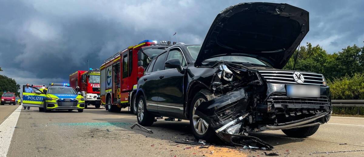 Einsatz der Feuerwehr auf der Autobahn