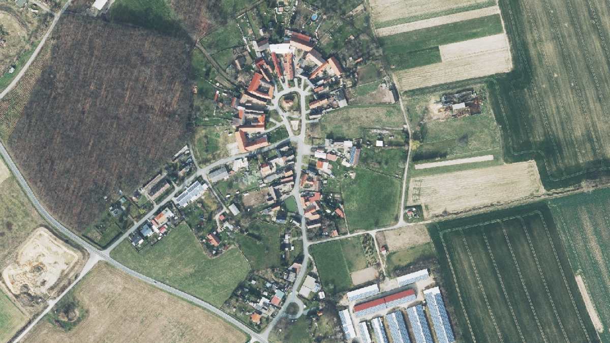 Luftbild der Gemeinde Mertendorf