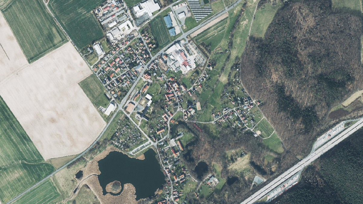 Luftbild der Gemeinde Hainspitz