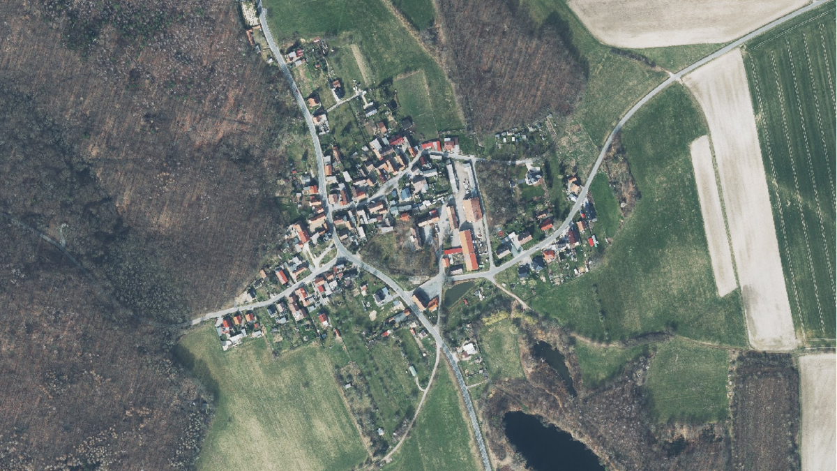 Luftbild der Gemeinde Gösen