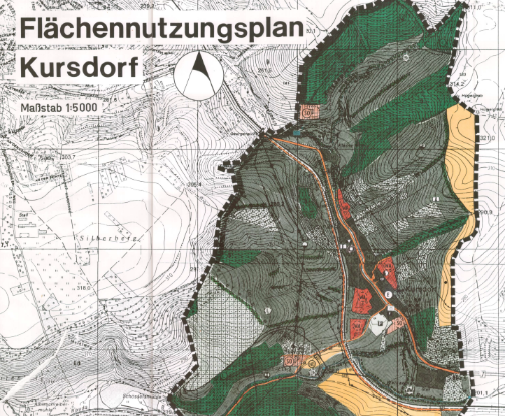 Ausschnitt des Flächennutzungsplan für den Ortsteil Kursdorf